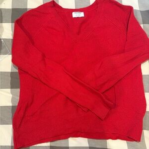Old Navy Women's V-Neck Sweater in Bright Red